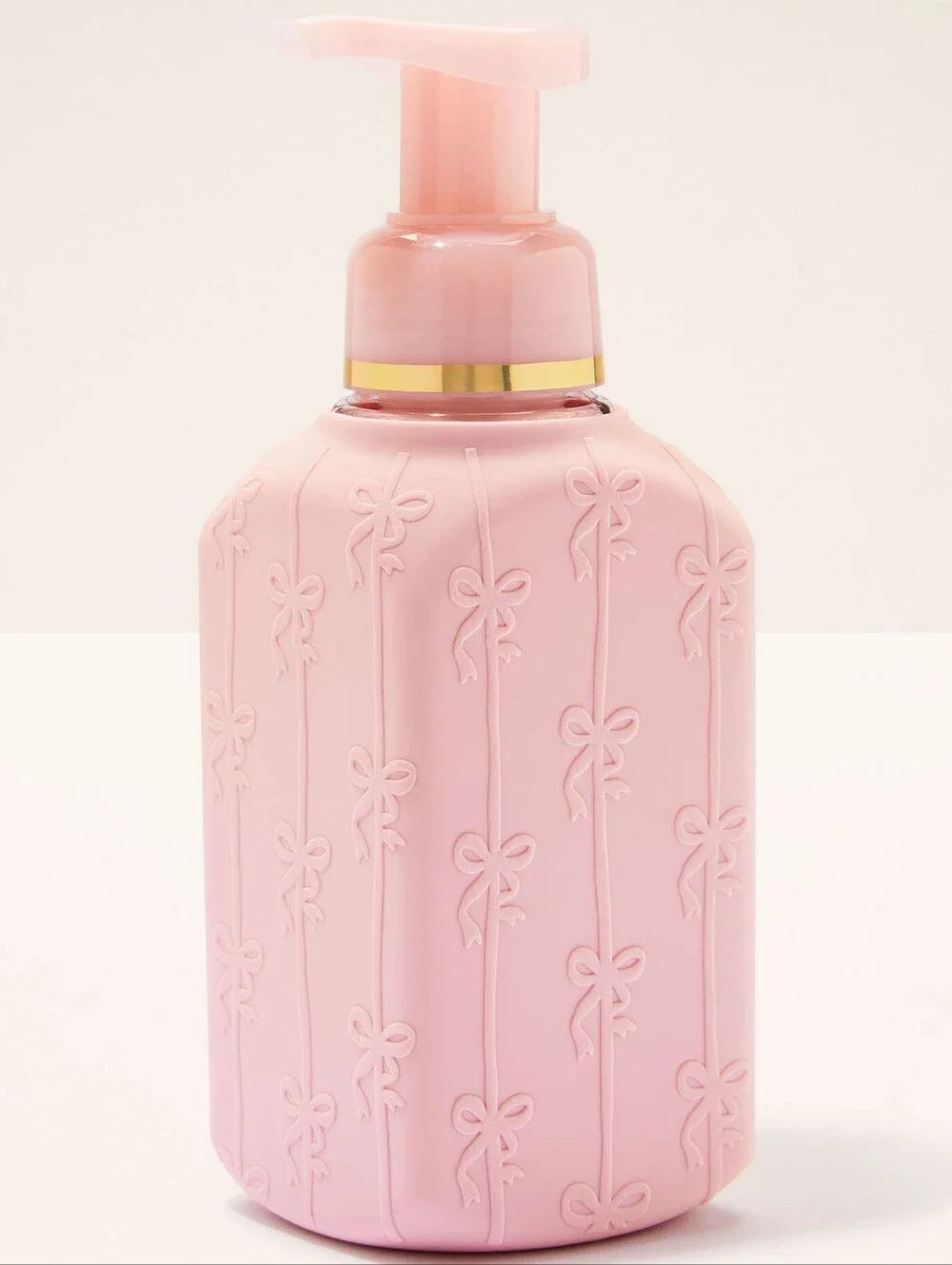 Bath & Body Works Pink Bows Silicone Foaming Hand Soap Dispenser New RARE
